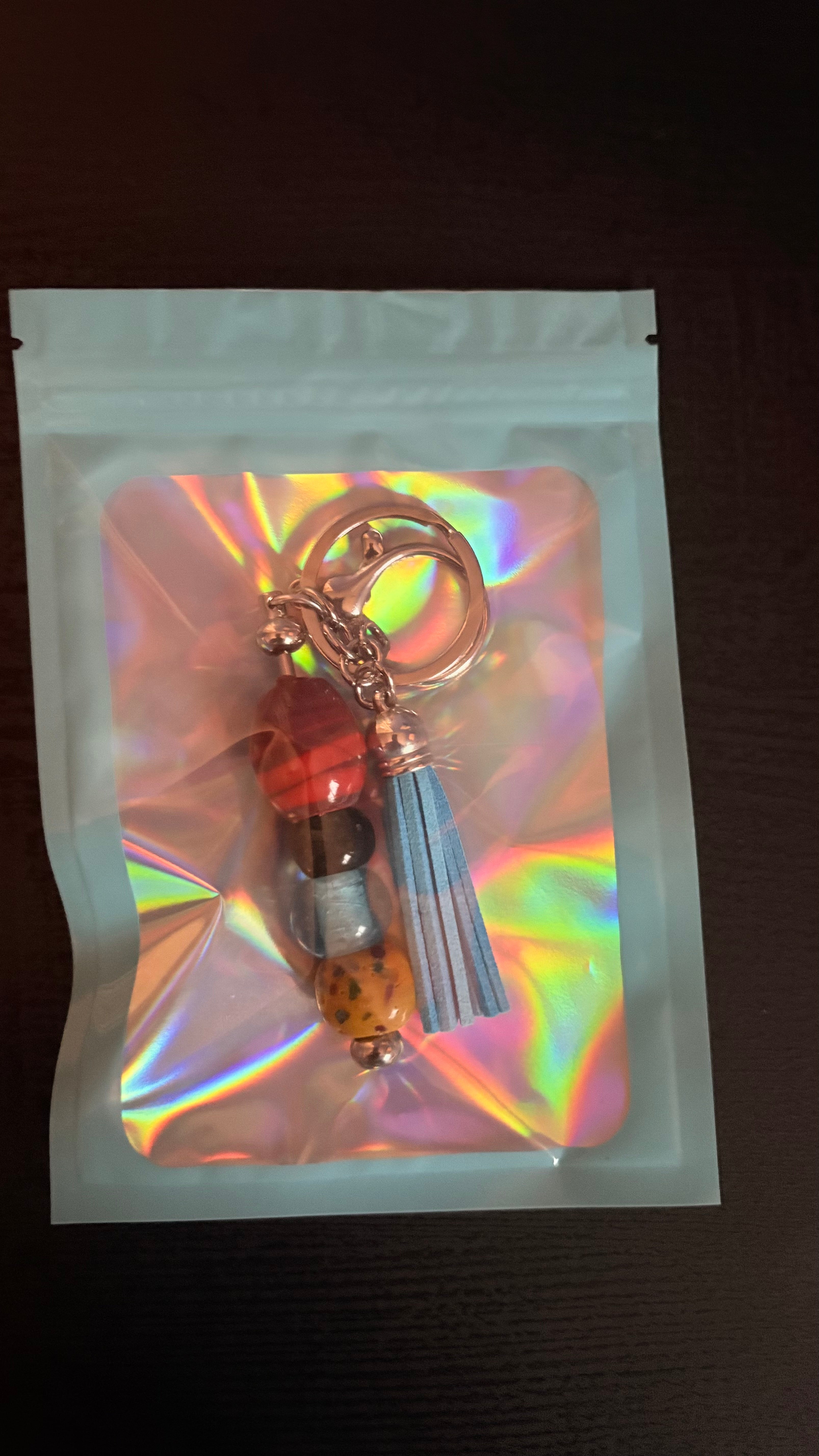 Glass keychain
